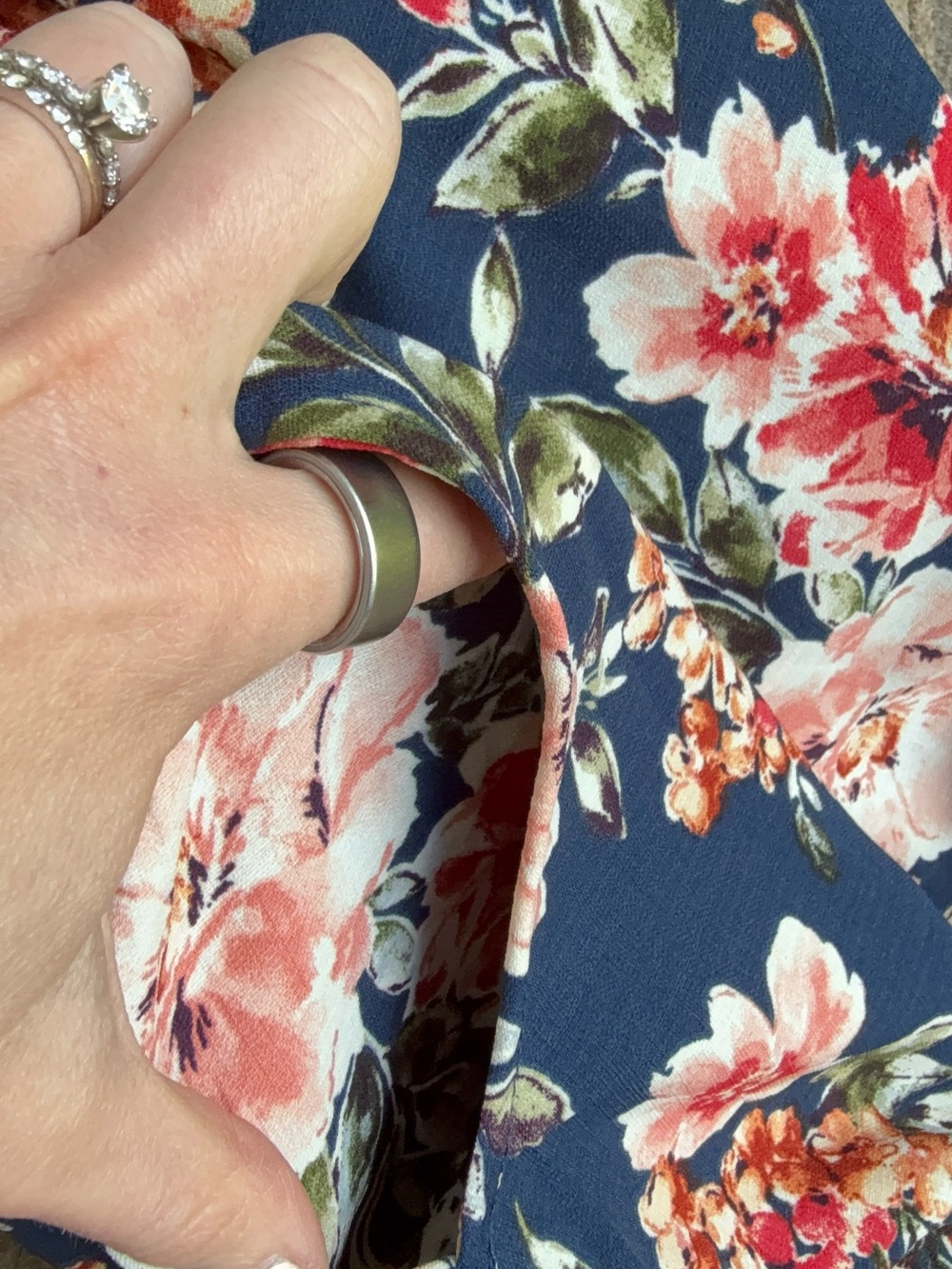 NWT Xhilaration Navy Floral Wide-Leg Jumpsuit size small with pockets - Picture 9 of 10